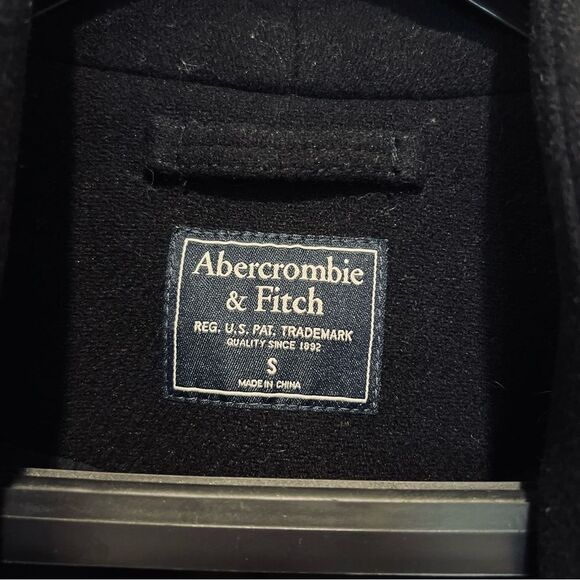 Abercrombie & Fitch Women's Wool Blend Collarless Coat in Black Size Small - Picture 7 of 15
